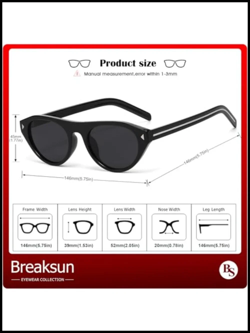 Retro Oval Cat-eye Sunglasses UV400 Protection Non-Polarized Plastic Frame